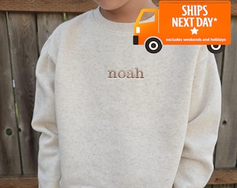 Custom Name Embroidered Crewneck Toddler Sweatshirt Embroidered Name, Youth Sweatshirt Personalized Name Sweatshirt Kids name Sweatshirt Z59