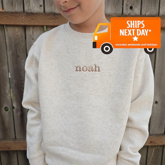 Custom Name Embroidered Crewneck Toddler Sweatshirt Embroidered Name, Youth Sweatshirt Personalized Name Sweatshirt Kids name Sweatshirt Z59