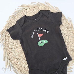 Embroidered New to the Club ONESIES® brand, Baby Golf Club, Daddy's Golfing Buddy, Pregnancy Baby Announcement, Unique Bodysuit, L239 bild 6