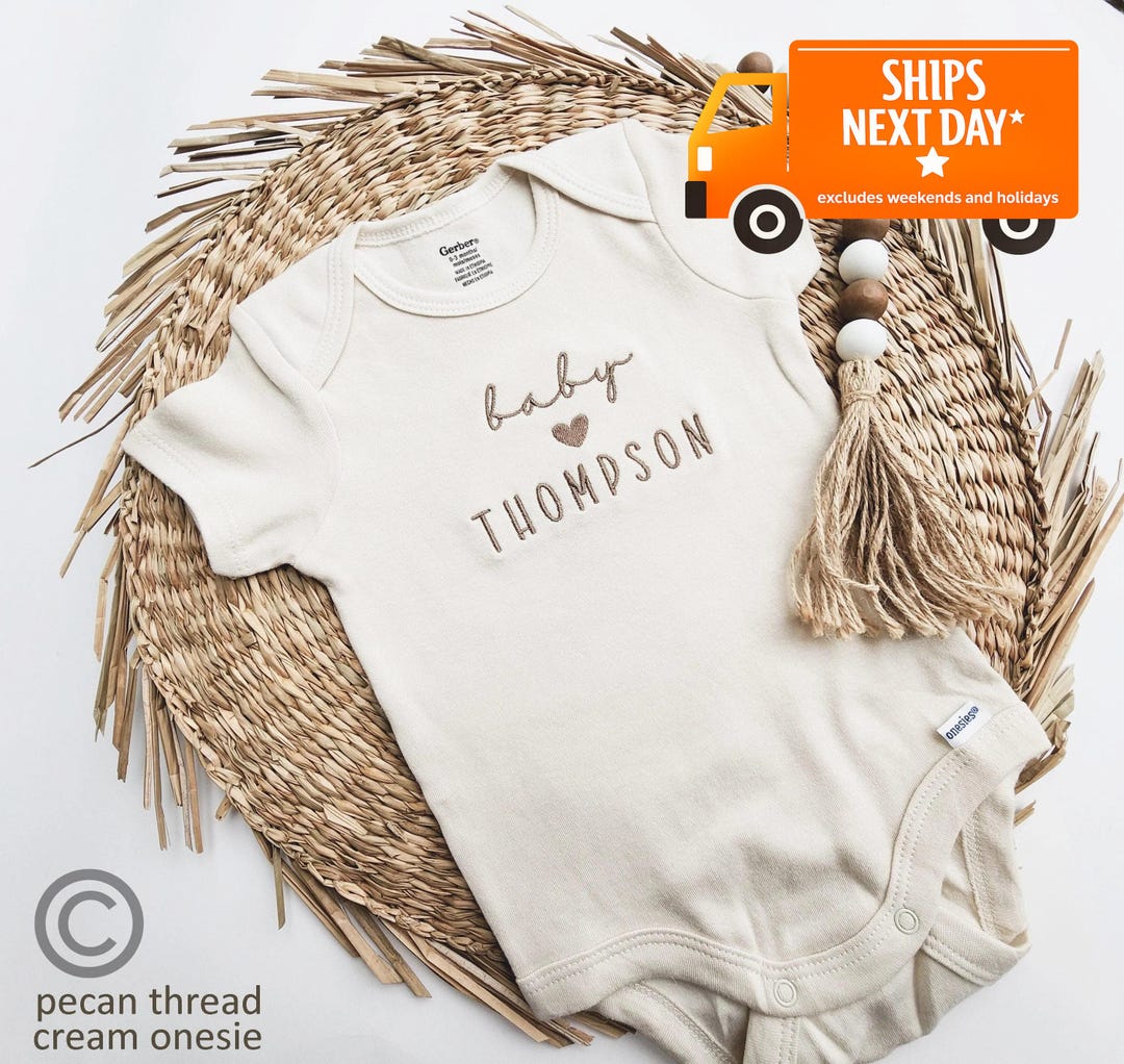 Embroidered ONESIES® brand, Personalized Baby Girl Boy ONESIES® brand, Custom Baby Gift, N