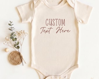 Custom Baby Name Onesie® Girl, Boy, Pregnancy Announcement Onesies® Brand, Personalized Name Custom Text Center PRINT 184