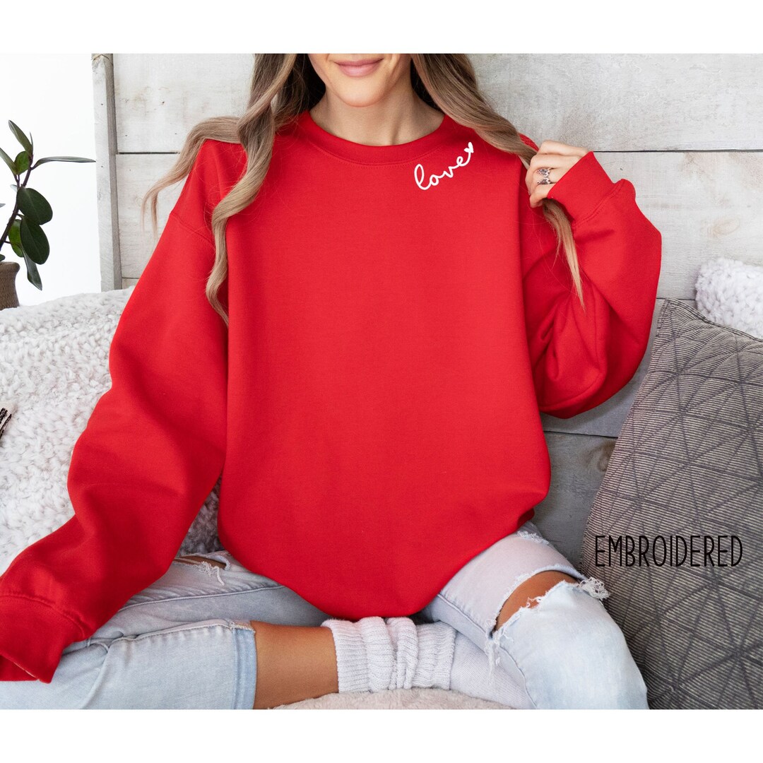 Embroidered Collar Organic Cotton Sweatshirt 