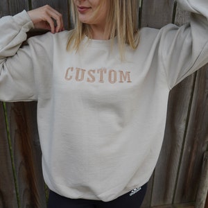Custom Embroidered Sweatshirt Custom Embroidered Varsity - Etsy