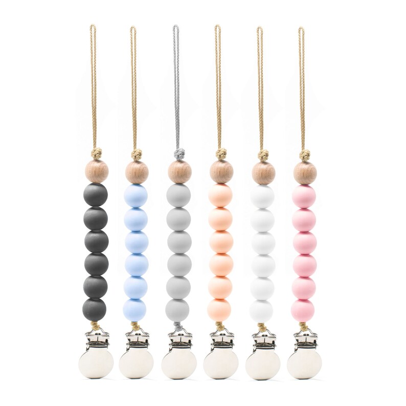Silicone Teething Beads Pacifier Clip Chain Baby Chewable Teether UK seller