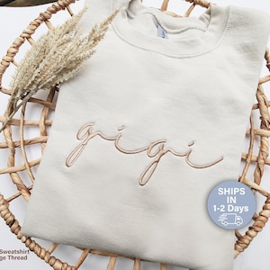 Embroidered Gigi Sweatshirt, Grandma Sweatshirt Embroidered, Custom Grandma Crewneck, Mother's Day Gift, Christmas Gift, Mimi, Women 105 image 1