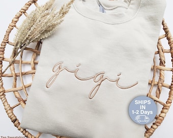 Embroidered Gigi Sweatshirt, Grandma Sweatshirt Embroidered, Custom Grandma Crewneck, Mother's Day Gift, Christmas Gift, Mimi, Women 105