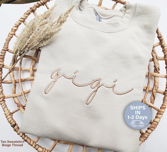 Embroidered Gigi Sweatshirt, Grandma Sweatshirt Embroidered, Custom Grandma Crewneck, Mother's Day Gift, Christmas Gift, Mimi, Women 105