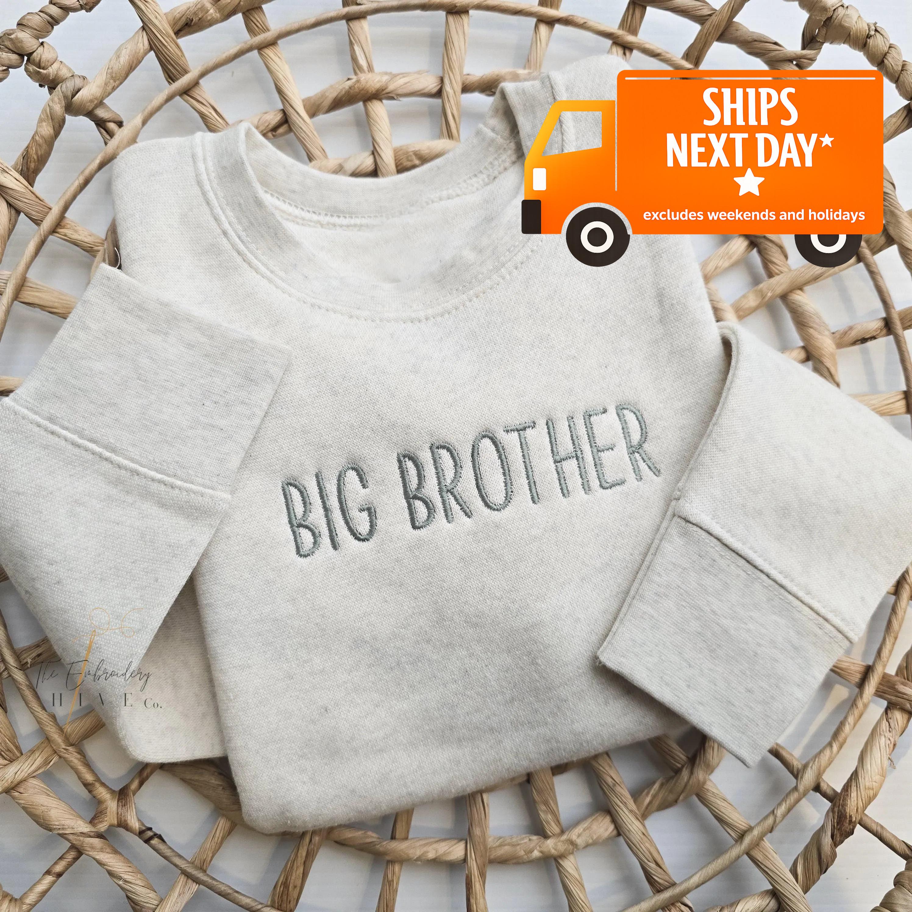 Big Brother Sweatshirt, Embroidered Toddler Sweatshirt Big Bro, Pregnancy Announcement Personalized Name Kids name Sweatshirt P19