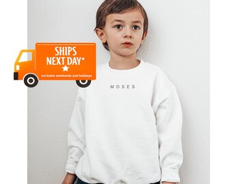Custom Name Embroidered Crewneck Toddler Sweatshirt - Embroidered Youth Sweatshirt, Personalized Name Sweatshirt - Kids name Sweatshirt