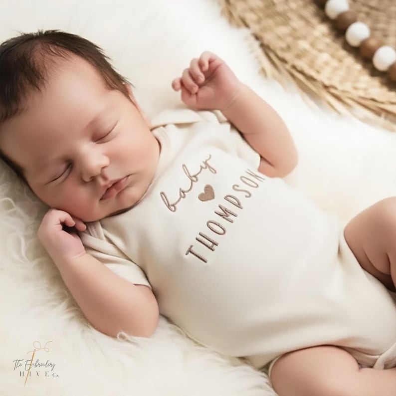 Embroidered ONESIES® brand, Personalized Baby Girl Boy ONESIES® brand, Custom Baby Gift, Name Expecting Due Date ONESIES® brand, Newborn Z55 image 3