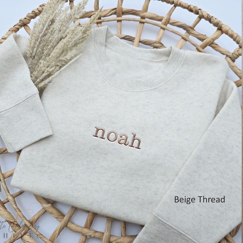 Custom Name Embroidered Crewneck Toddler Sweatshirt Embroidered Name, Youth Sweatshirt Personalized Name Sweatshirt Kids name Sweatshirt Z59 image 3