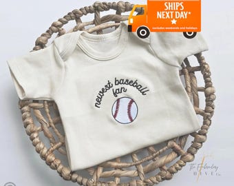 Embroidered Newest Baseball Fan ONESIES® brand, New to the Club, Crew, Daddy's Buddy, Pregnancy Baby Announcement, Unique Bodysuit, L297
