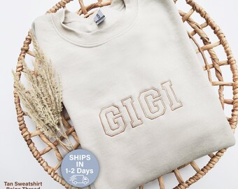 Embroidered Gigi Sweatshirt, Grandma Sweatshirt Embroidered, Custom Grandma Crewneck, Mother's Day Gift, Christmas Gift, Mimi, Women 106