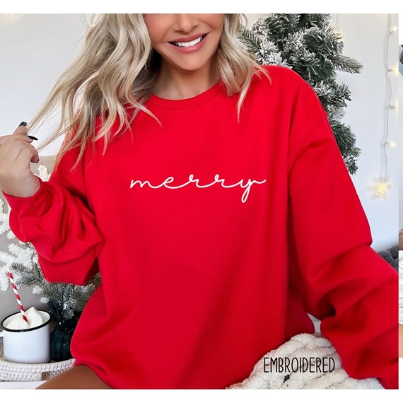 Embroidered christmas cheap sweatshirts