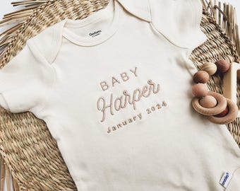 Personalised Baby Name & Due Date Onesie | Cloud Nine Co - Cloud Nine