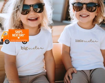Embroidered Big Sister Shirt, T-Shirt, Tee, Big sis, Baby Pregnancy Announcement to Family, Grandparents, Husband, Toddler, Siblings 828/825