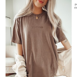 Custom Embroidered T shirt, Custom Embroidered Tshirt, Embroidered Tee, Custom Tee, Personalized Embroidered T Shirt, Center Front Design X5 image 3