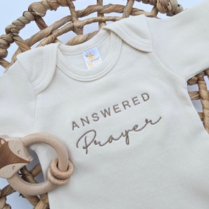 Embroidered Answered Prayer Onesies Brand He Answered Bodysuit Best