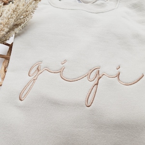 Embroidered Gigi Sweatshirt, Grandma Sweatshirt Embroidered, Custom Grandma Crewneck, Mother's Day Gift, Christmas Gift, Mimi, Women 105 image 3
