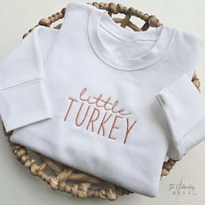 Little Turkey Toddler Sweatshirt Cute Thanksgiving Shirt Kids Youth Thanksgiving Shirts Thanksgiving outfit Girl Boy Fall Sweater, A28