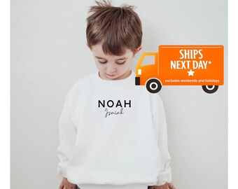 Custom Name Embroidered Crewneck Toddler Sweatshirt - Embroidered Youth Sweatshirt, Personalized Name Sweatshirt - Kids name Sweatshirt
