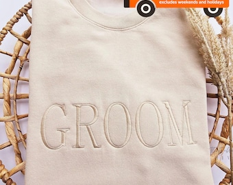 Embroidered Groom Sweatshirt, Couples Sweatshirts, Hubby Crewneck, Groom Sweater, Mr Mrs Sweatshirt, Custom Embroidered Sweatshirt, M221