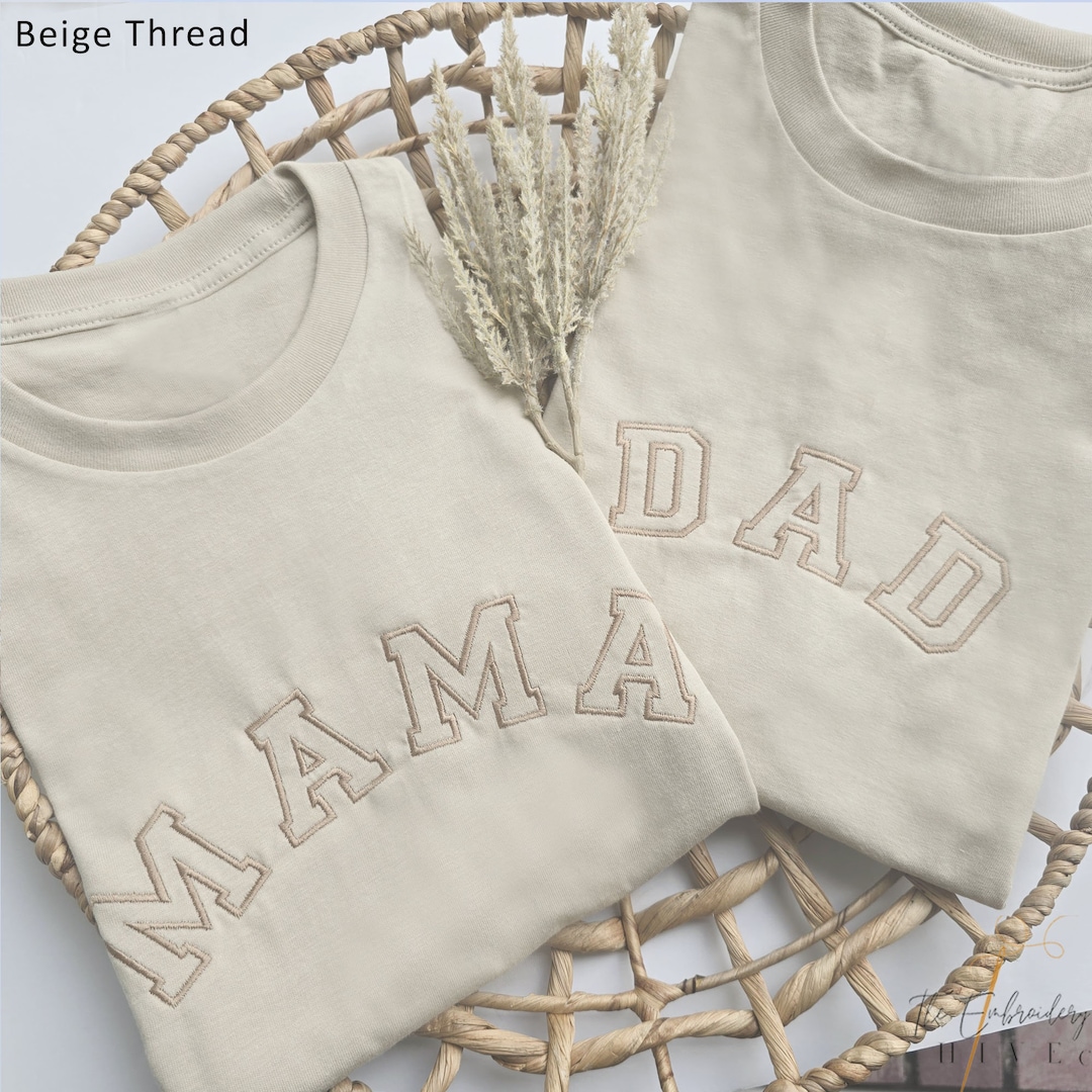 Embroidered Mama Dad Shirt, Mom Shirt, New Mom, New Dad, T-shirt, Mommy ...