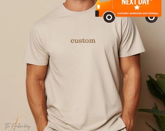 Custom Embroidered T shirt, Men, Women, Unisex Custom Embroidered Tshirt, Tee, Custom Tee, Personalized Embroidered T-Shirt Center X5