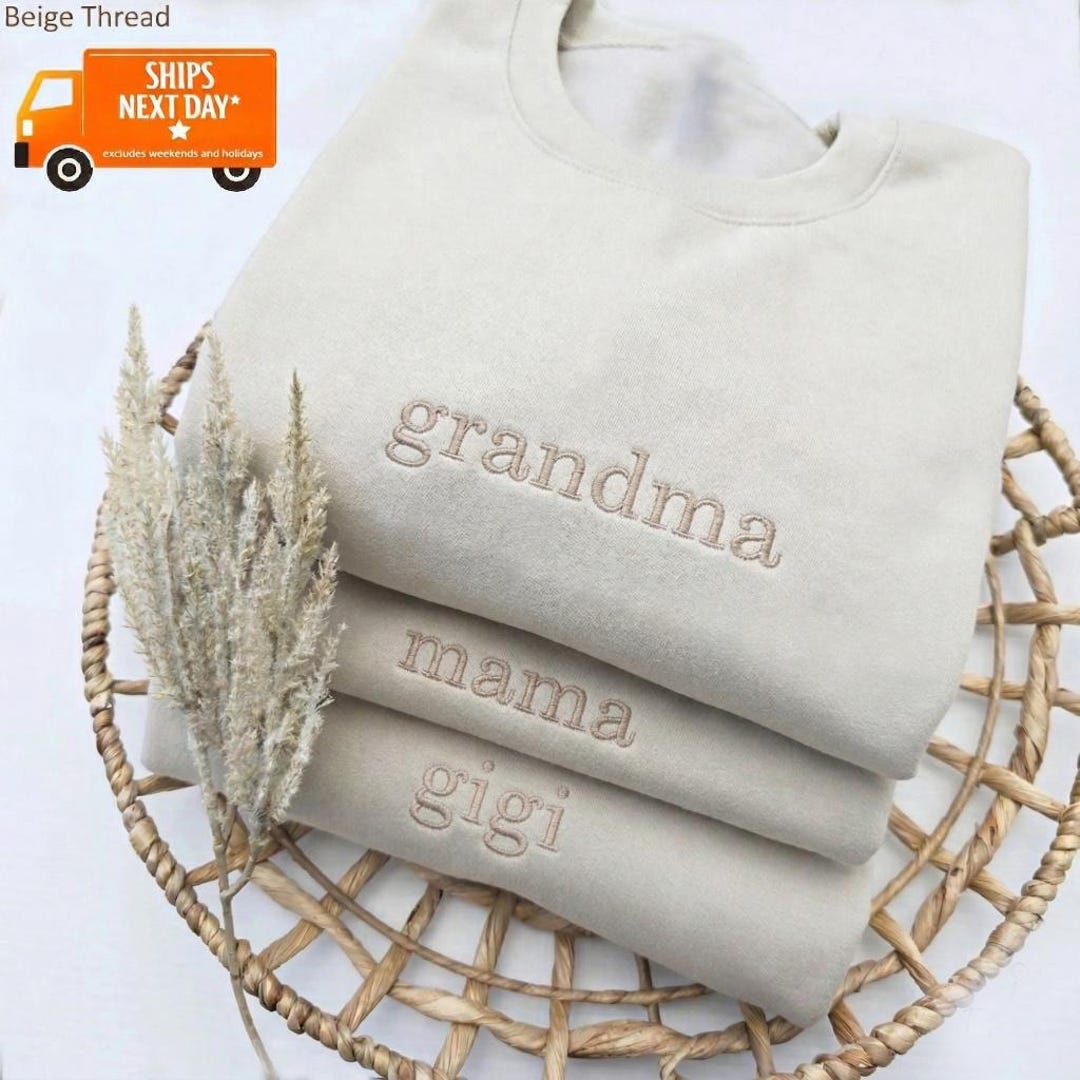 Embroidered Mama Dad Grandma Gigi Matching Sweatshirts