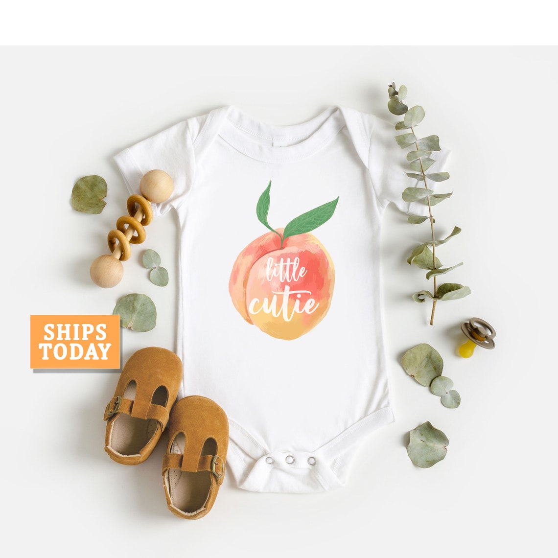 Peach Baby Onesie® Cute Little Peach Onesie® Hipster Baby Etsy