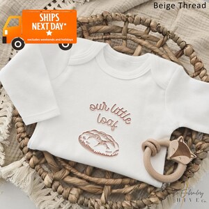 Embroidered Our Little Loaf Sourdough ONESIES® brand Our Little Crumb Bread Pregnancy Announcement Baby Coming Soon Newborn Gift E20