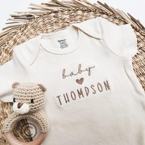 Embroidered ONESIES® brand, Personalized Baby Girl Boy ONESIES® brand, Custom Baby Gift, Name Expecting Due Date ONESIES® brand, Newborn Z55 image 4