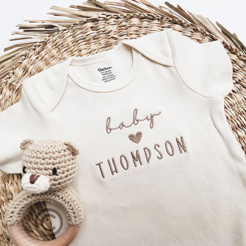 Embroidered ONESIES® brand, Personalized Baby Girl Boy ONESIES® brand, Custom Baby Gift, Name Expecting Due Date ONESIES® brand, Newborn Z55 image 4