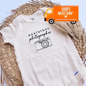 Embroidered Assistant Photographer ONESIES® brand, Personalized Custom Logo, Bodysuit, Best Friend, Best Friend, Girl Boy Clothes, L226