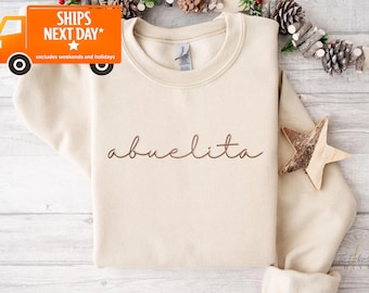Embroidered Abuelita Sweatshirt, Abuela Crewneck, Christmas Gift for Grandma Gift, Grandma Crewneck, Gigi Sweatshirt, Mimi Sweatshirt, A17