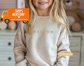 Embroidered Custom Name Embroidered Crewneck Toddler Sweatshirt Embroidered Name Personalized Name Sweatshirt Kids Name Sweatshirt Z207