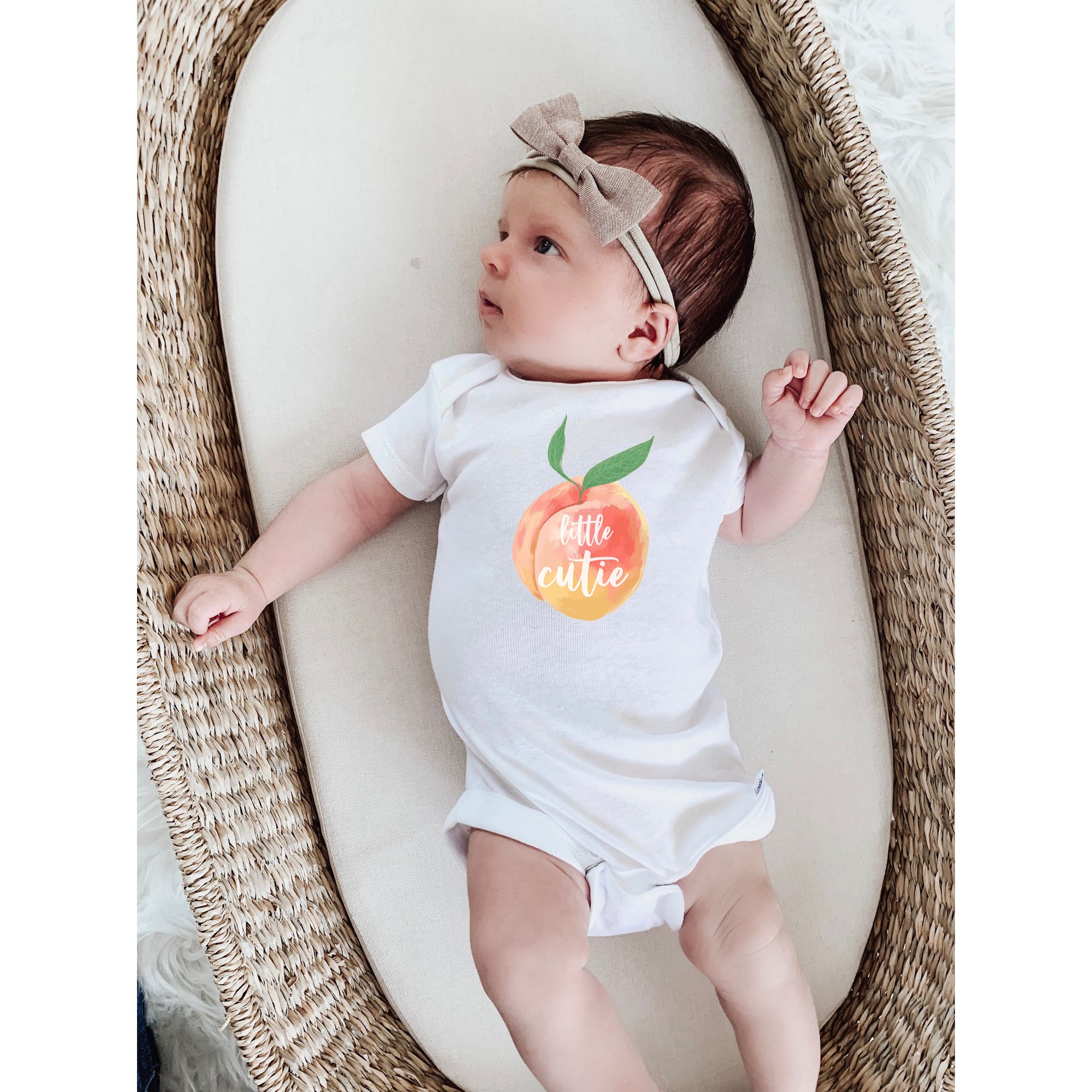Peach Baby Onesie® Cute Little Peach Onesie® Hipster Baby Etsy