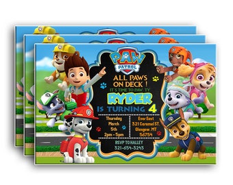 Paw Patrol Invites Etsy