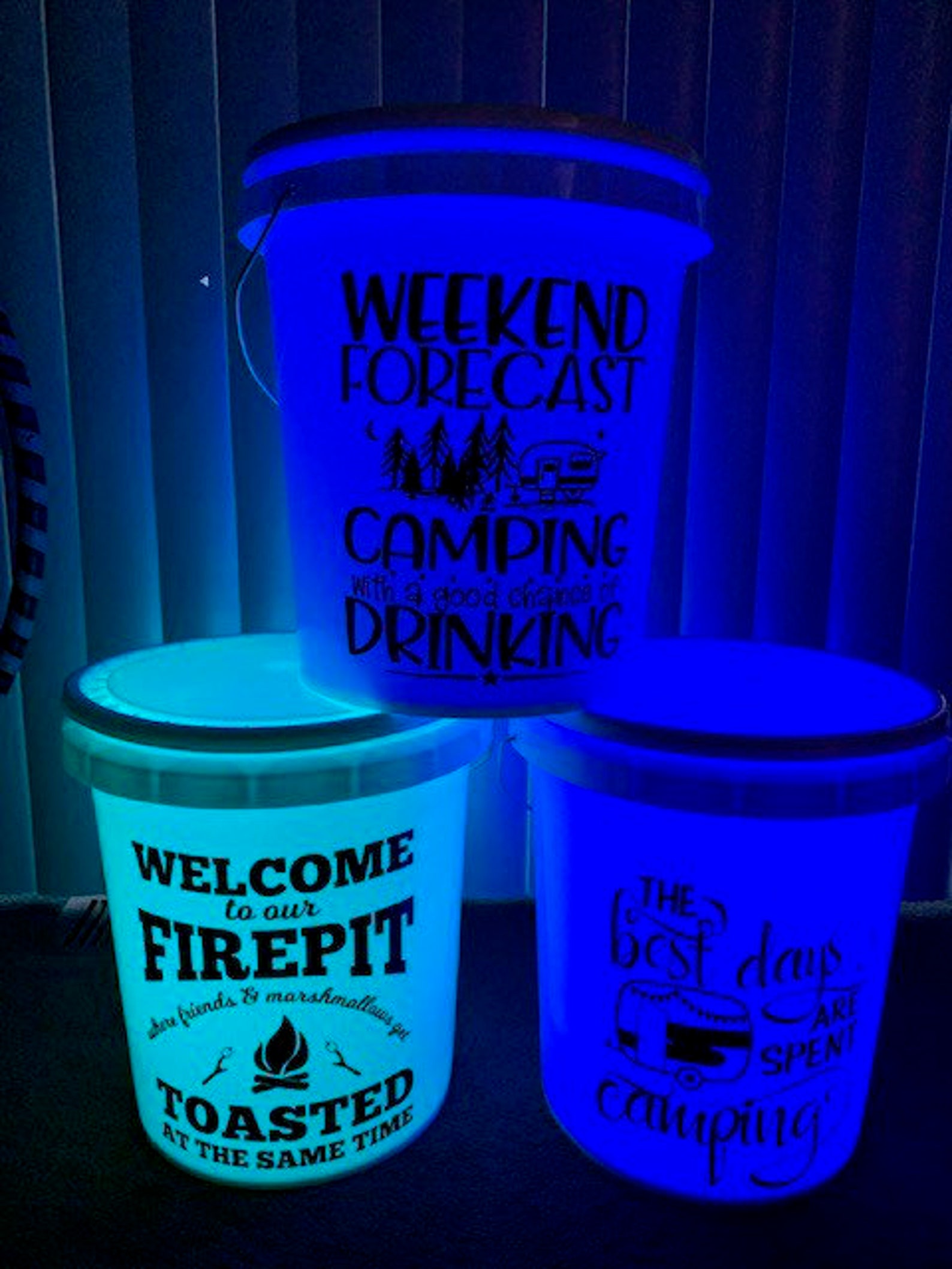 5 gallon buckets Camping buckets multi colored battery Etsy
