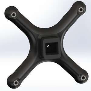 May include: Black plastic mounting plate with four holes and a square cutout in the center.