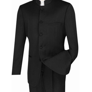 5 button mandarin collar suit