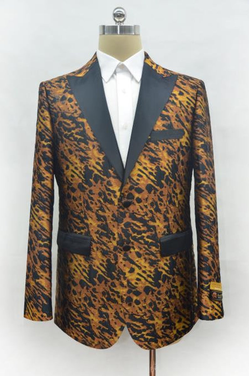 Alberto Nardoni Mens Leopard Peak Lapel Cheap Priced Designer Fashion Dress Casual Blazer On Sale Prom Blazer