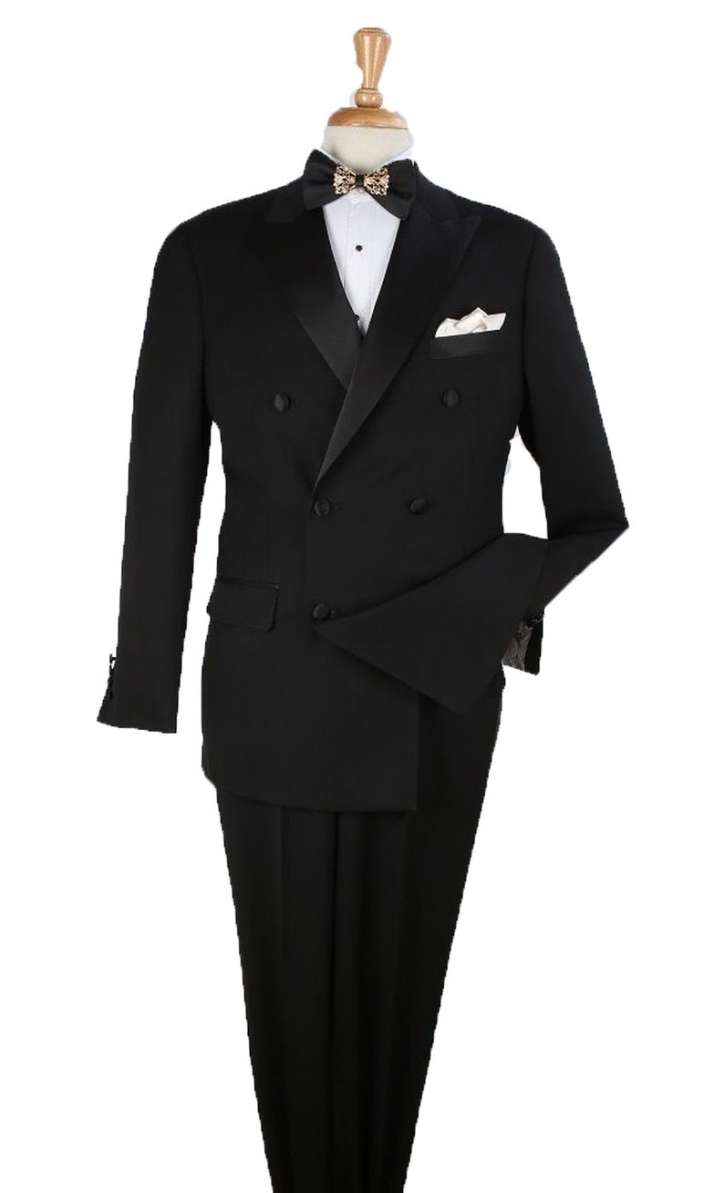 1930s Tuxedos and Eveningwear Mens 2pc 100% Wool Tuxedo - Satin Peak Lapel By Alberto Nardoni Brand Designer $129.00 AT vintagedancer.com