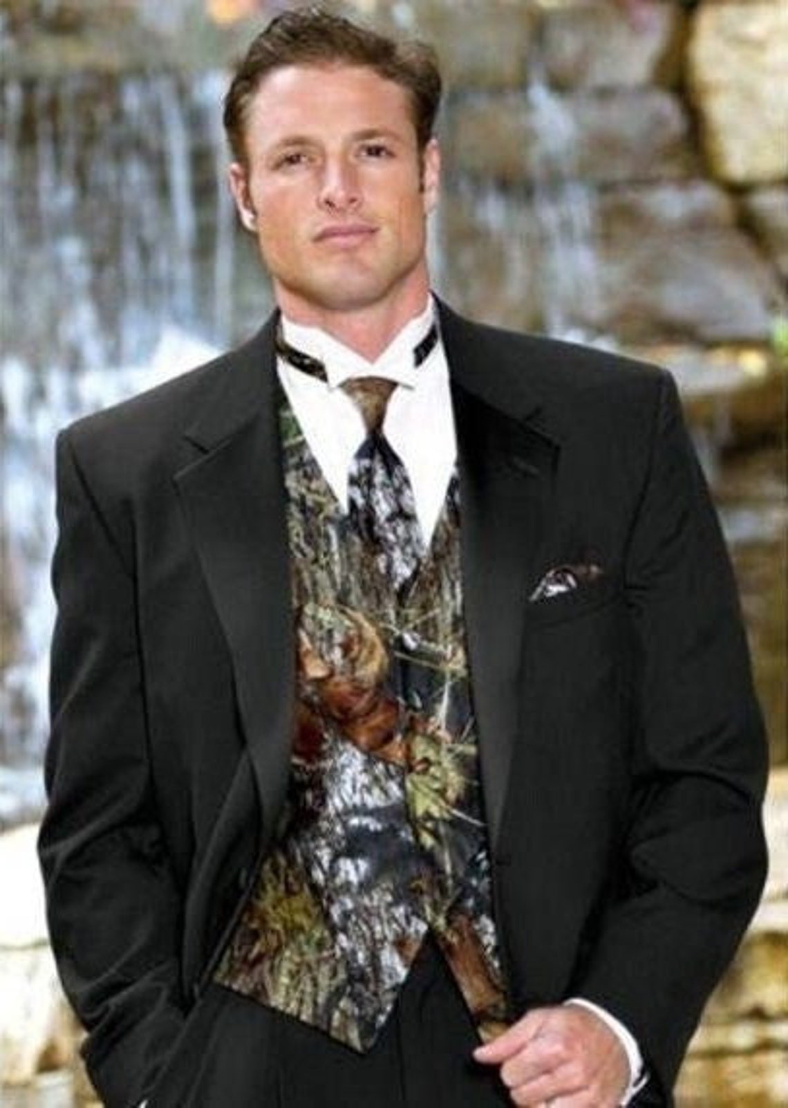 Men's Camouflage Camo Vested Tuxedo Tux in 3 Options Etsy