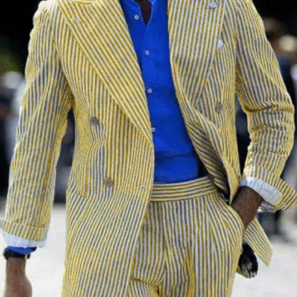 Yellow Seersucker Suit for Every Occasion main image 1