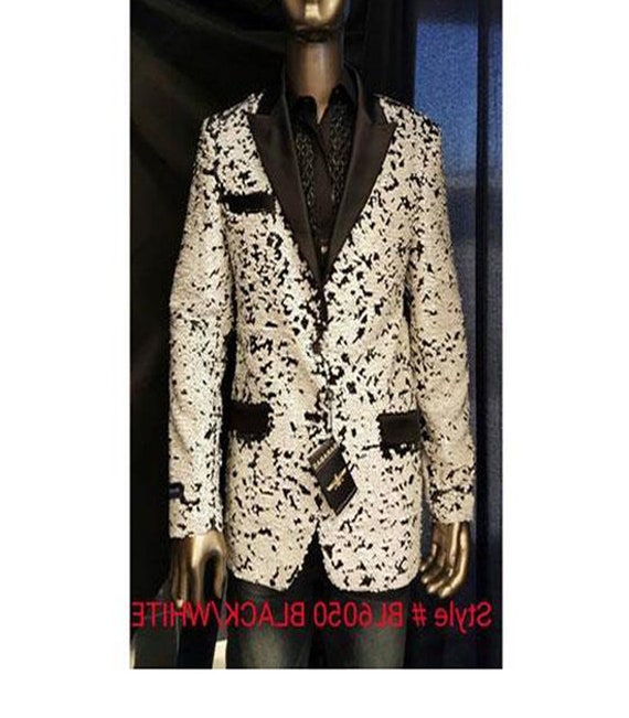 mens white sequin blazer