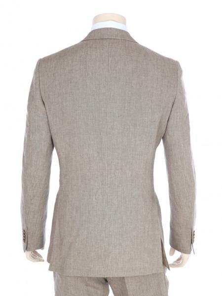 Dark Tan Taupe 2 Button 100% Linen Fabric Suit Flat Front - Etsy