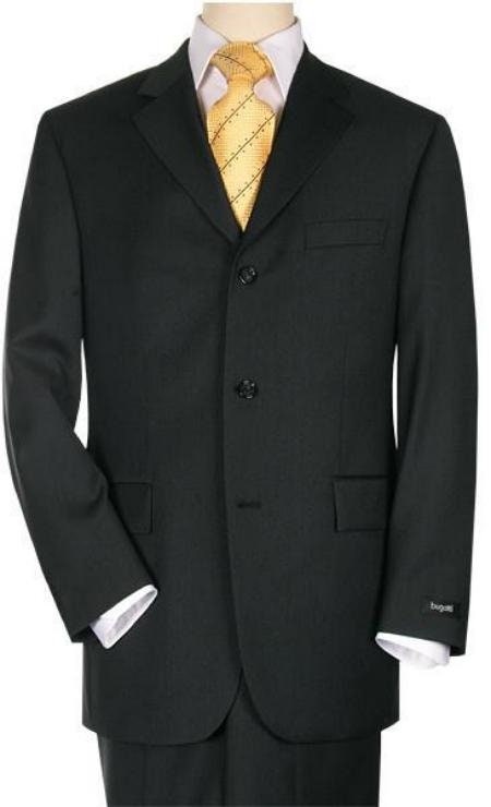 Black three top button suit
