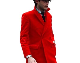 men red peacoat