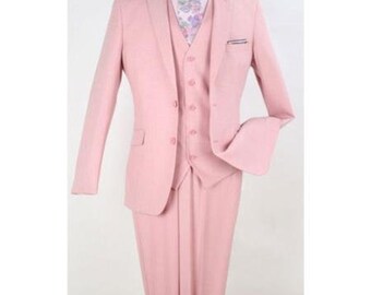 Mens Stacy Adams Suits - Designer Suit - 3 Piece Suit - Vested Suit - Flat Front Pant- Modern Fit Suit Navy Suit main image 1